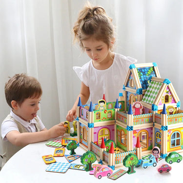 EcoToys Creative Castle Blocks | Build Imaginative Castles - Montessori Toys